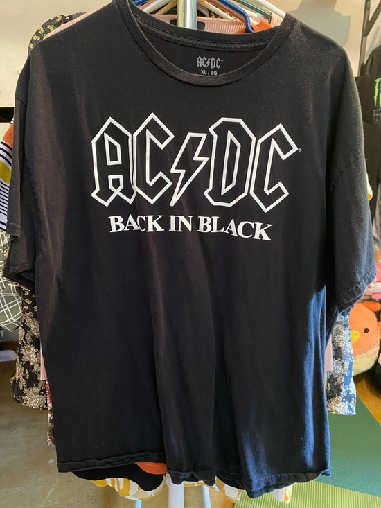 AC/DC Other - AC/DC Black Tee with White Logo - Back In Black Graphic
